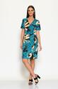 Batida 1926/Turquoise smashed Overslag print jurkje