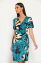 Batida 1926/Turquoise smashed Overslag print jurkje