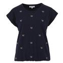 Enjoy Womenswear 183107/195 Indigo Blouson met strikjes + strass