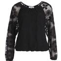 Enjoy Womenswear 186548/091 Zwart Blouson met kanten mouwen