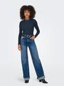 Only 15180040/Ombre Blue Emma LS high neck top NOOS
