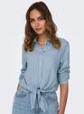 Only 15195910/Cloud Dancer/Medium Blue Lecey LS knot shirt NOOS