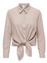 Only 15195910/Toasted Coconut/Cloud Dancer Lecey LS knot shirt NOOS