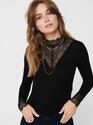Only 15207788/Black Tilde LS high neck lace NOOS