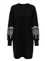 Only 15281818/Black Ethnic Brooke LS short dress flower