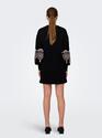Only 15281818/Black Ethnic Brooke LS short dress flower