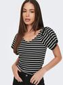 Only 15283760/Black/CD Leelo stripe SS v-neck NOOS