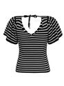 Only 15283760/Black/CD Leelo stripe SS v-neck NOOS