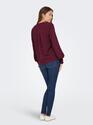 Only 15284309/Tawny Port Mette v-neck LS smock top NOOS