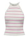 Only 15314667/Cloud Dancer Strawberry Moon Gemma SL scallop stripe o-neck