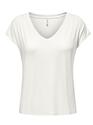 Only 15315776/Cloud Dancer Rilla SS v-neck top