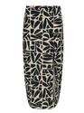 Only 15318835/Black Bali Tile Dahlia linen midi skirt