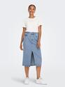 Only 15319268/Light Blue Denim Bianca midi skirt NOOS