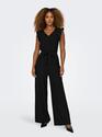 Only 15320004/Black Elisa SL v-neck jumpsuit