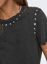 Only 15321029/Black Lucy life SS studs top