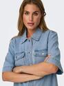 Only 15324384/Light Blue Denim Belle SS button dress NOOS