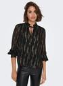 Only 15332641/Gold Colour Mira LS v-neck shirt