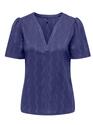 Only 15333479/Skipper Blue Dia SS v-neck pleat top