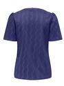 Only 15333479/Skipper Blue Dia SS v-neck pleat top