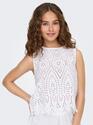 Only 15343156/Bright White Tulum SL emb top