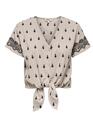 Only 15344867/Cloud Dancer/Black Siesta willa emb SS knot top