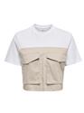 Only 15346594/CD/Feather Gray Dara SS short mix top