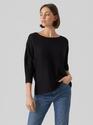 Vero Moda 10281013/Black Nora 3/4 boatneck blouse NOOS