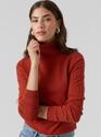 Vero Moda 10296195/Red Ochre Happiness LS rollneck pullover