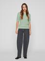 Vila 14084421/Silt Green Dalo o-neck SS knit top NOOS