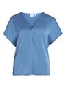 Vila 14089239/Coronet Blue Ellette v-neck satin top NOOS