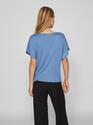 Vila 14089239/Coronet Blue Ellette v-neck satin top NOOS