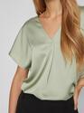 Vila 14089239/Swamp Ellette v-neck satin top NOOS