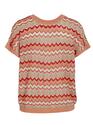 Vila 14095310/Poppy Red Ember rev v-neck SS glittertop