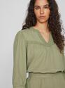 Vila 14095861/Oil Green Jillo v-neck 3/4 top