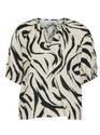 Vila 14102609/Birch Marble Swirl Clo 2/4 v-neck top NOOS