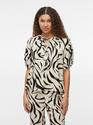 Vila 14102609/Birch Marble Swirl Clo 2/4 v-neck top NOOS