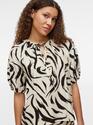 Vila 14102609/Birch Marble Swirl Clo 2/4 v-neck top NOOS