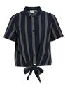 Vila 14105067/Navy Blazer Prisilla print SS knot shirt