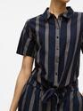 Vila 14105067/Navy Blazer Prisilla print SS knot shirt