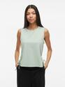 Vila 14107225/Silt Green Birch Striplo tie SL top