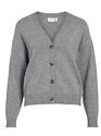 Vila 14107411/Medium Grey Melange Ril v-neck knit cardigan NOOS