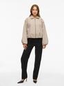 Vila 14107560/Natural Melange Balou LS short jacket