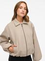 Vila 14107560/Natural Melange Balou LS short jacket