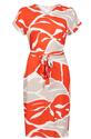 Zoso Claire/1050-0007 Orange/sand Jersey print jurk