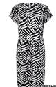 Zoso Fenna/0000-0016 Black-White Print jurk korte mouw