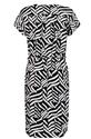 Zoso Fenna/0000-0016 Black-White Print jurk korte mouw