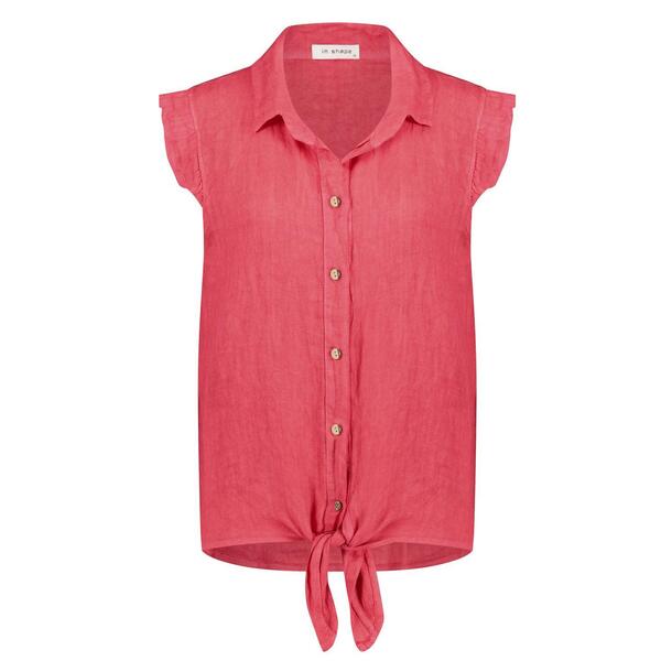 In Shape INS2401074/635 Raspberry Fabienne linnen strikblouse