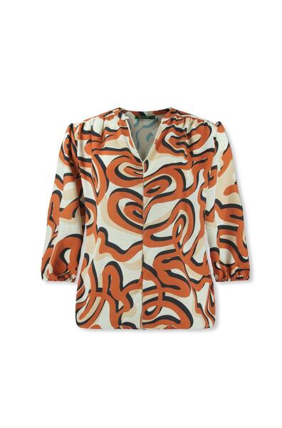 Lizzy and Coco Songs/Circling Print blouson crepe