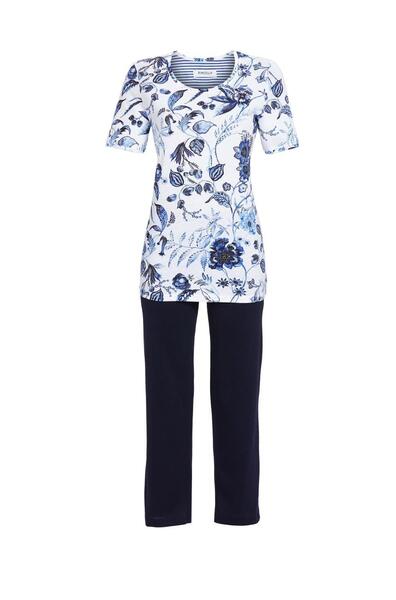 Ringella 5211215/247 Schattenblau Pyjama met bloemdessin