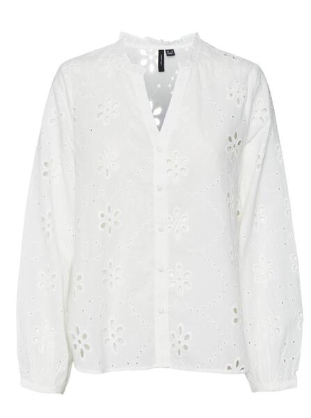 Vero Moda 10306790/Snow White Kibina LS v-neck blouse